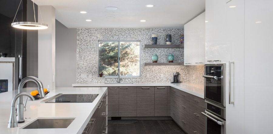 Gloss White with Textured Melamine