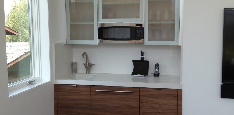 Wet Bar with Glass Doors