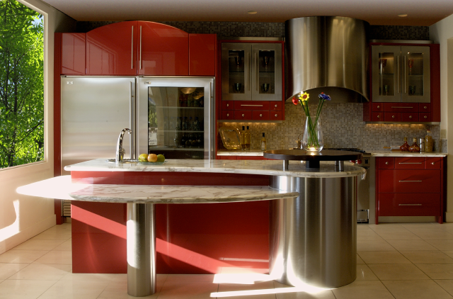Gloss Red Paint and Stainless Steel
